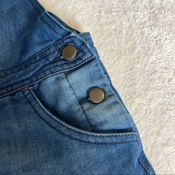 👮🏻‍♂️👮🏻‍♂️SOLD👮🏻‍♂️👮🏻‍♂️Dari Denim Overall Short Jumper 5pockets Size L - Picture 7 of 14